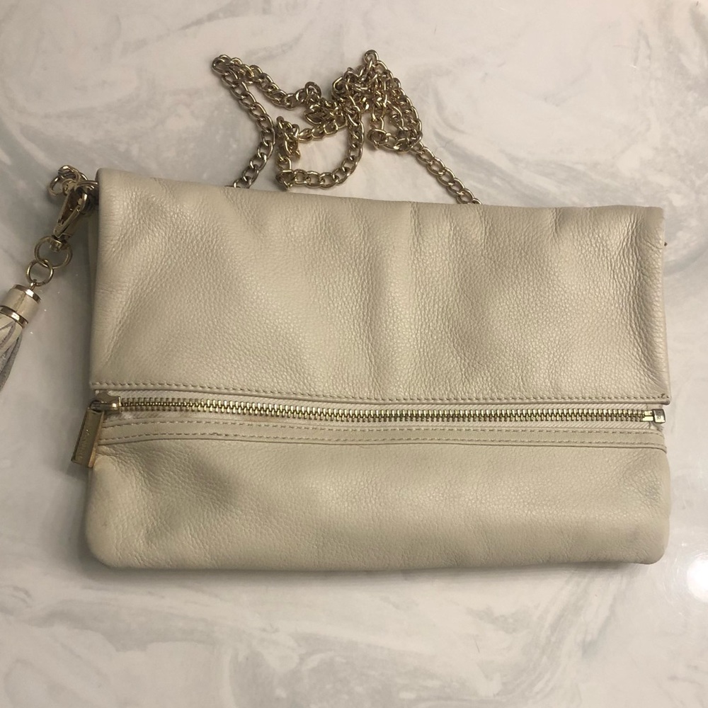 White Danier leather crossbody/clutch